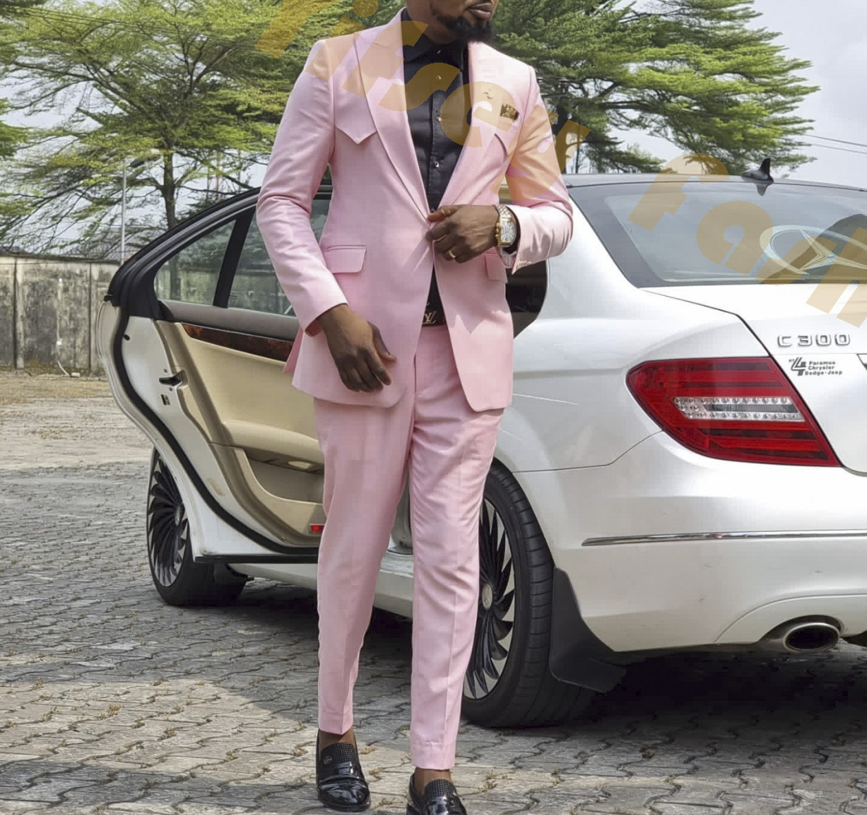 Men'S Grooming Brands - Conjunto Completo de Terno Masculino Rosa