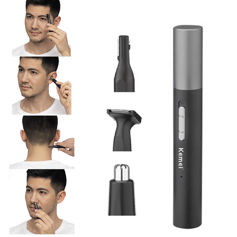 Eyebrow Razor Trimmer - Aparador de Pelos Kemei Pro Recarregável: