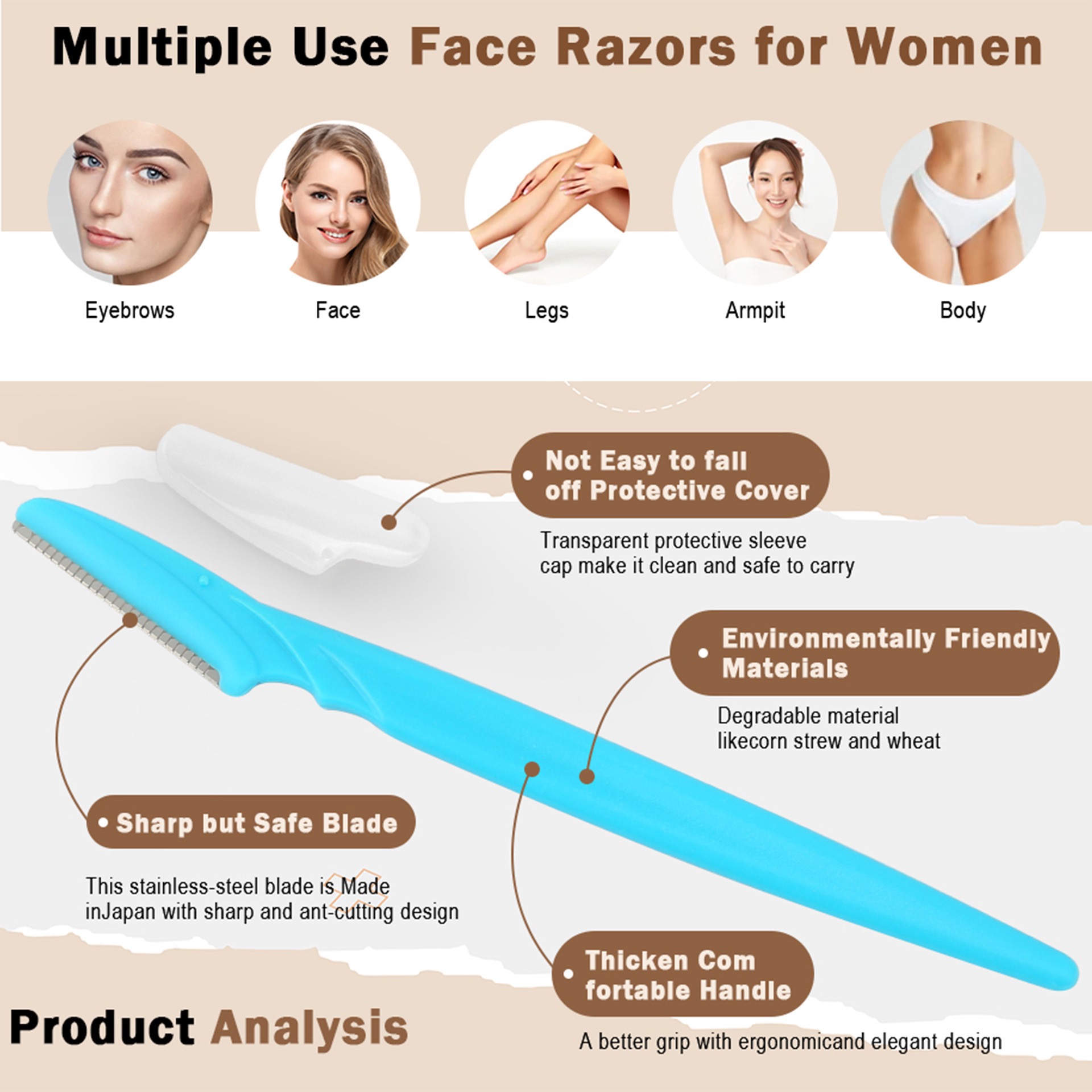 Novo 2026: Kit de 5/10/30/40 P - Eyebrow Razor Trimmer avaliação e preço